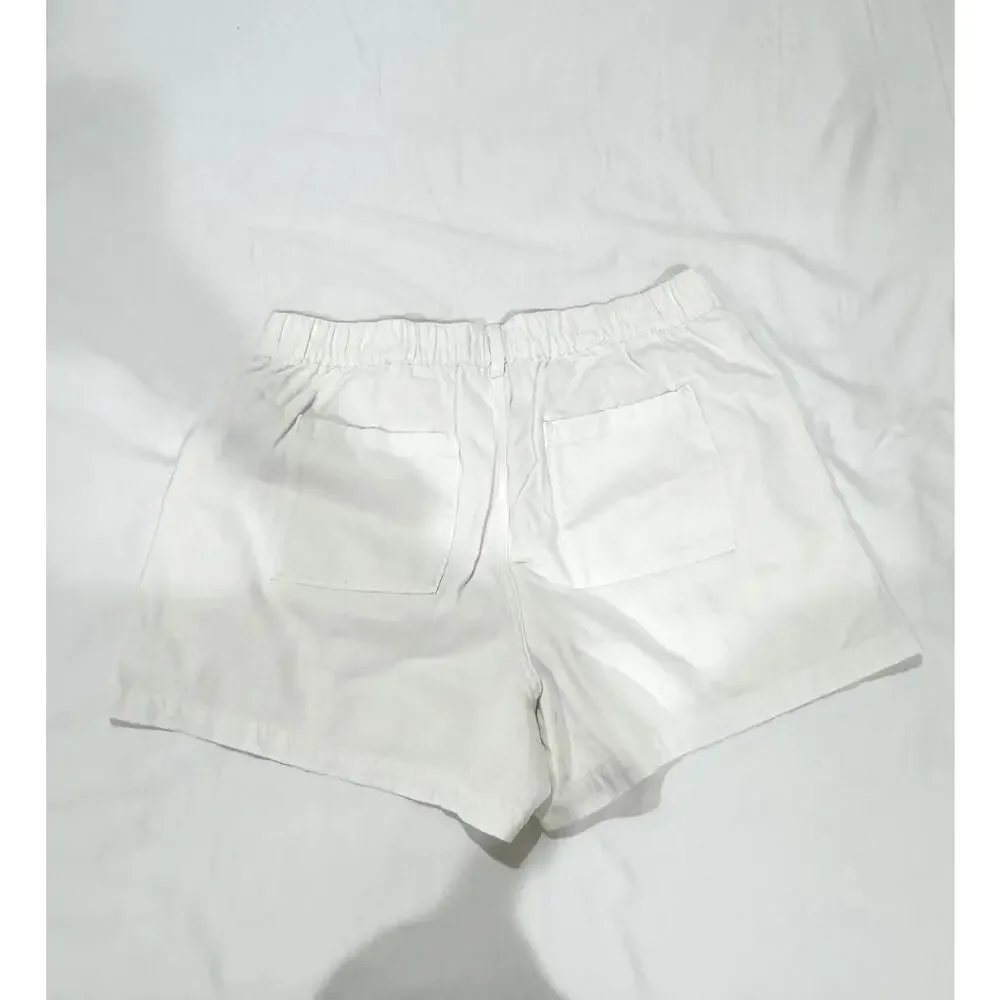 NWT Gap Denim White 4” High Rise Elastic Denim Utility Shorts- Size XL - Picture 5 of 9